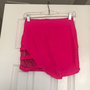 Hot pink asymmetric skirt